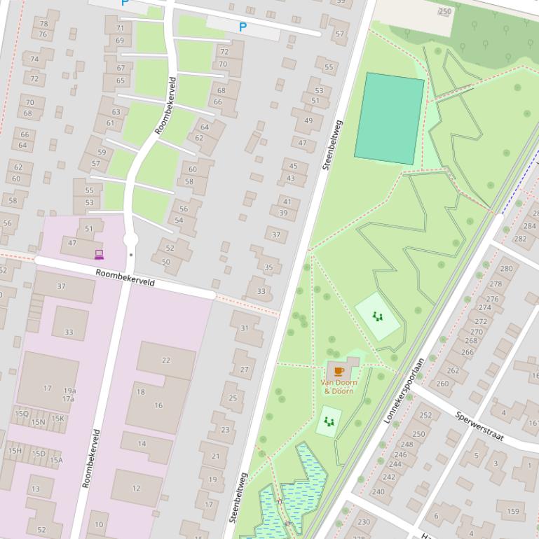 Kaart van de Steenbeltweg.