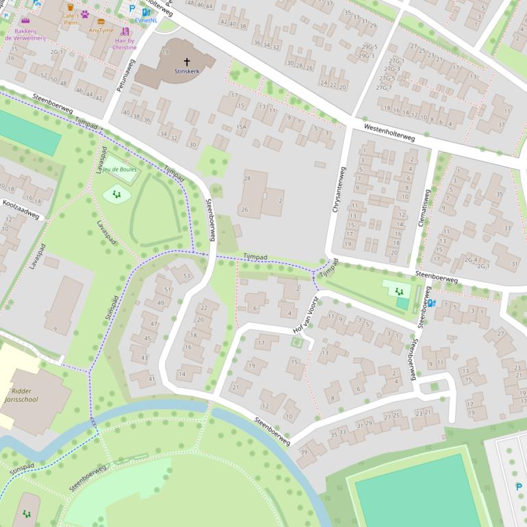 Kaart van de Steenboerweg.