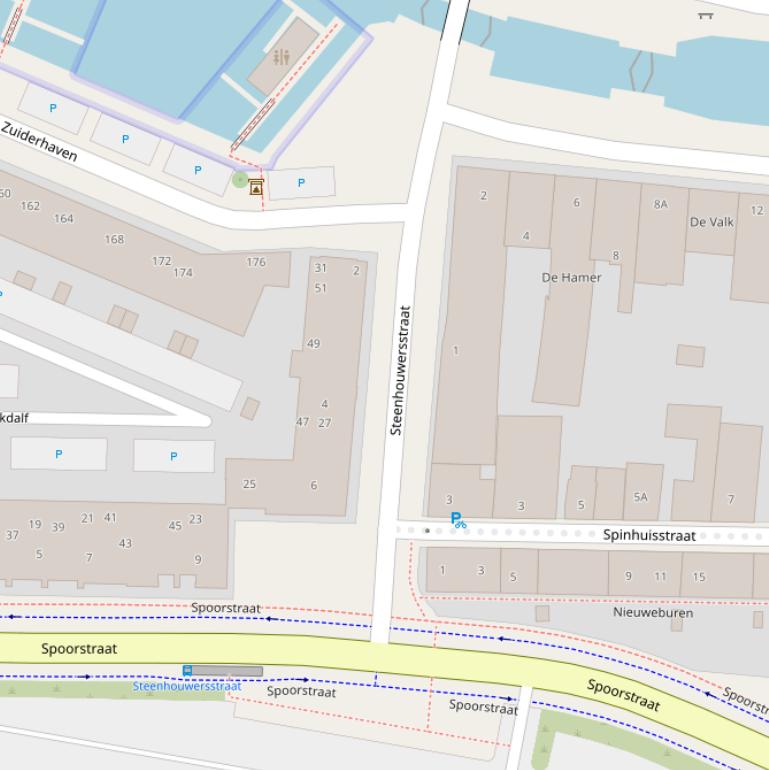 Kaart van de Steenhouwersstraat.