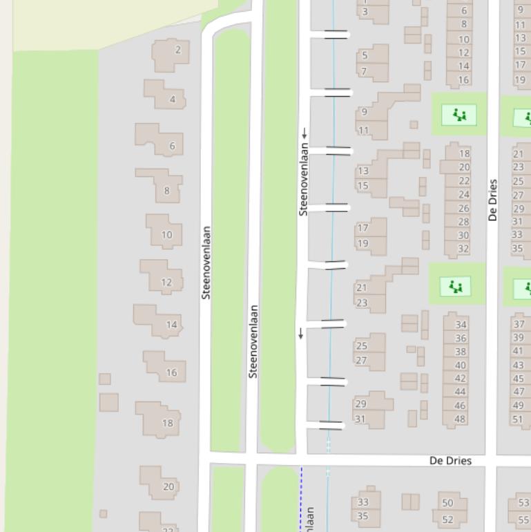 Kaart van de Steenovenlaan.