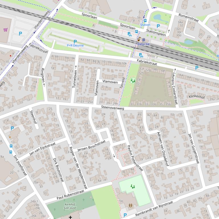 Kaart van de Steenovenweg.