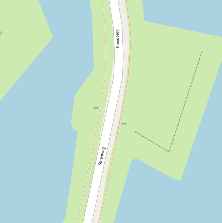 Kaart van de Steenweg.