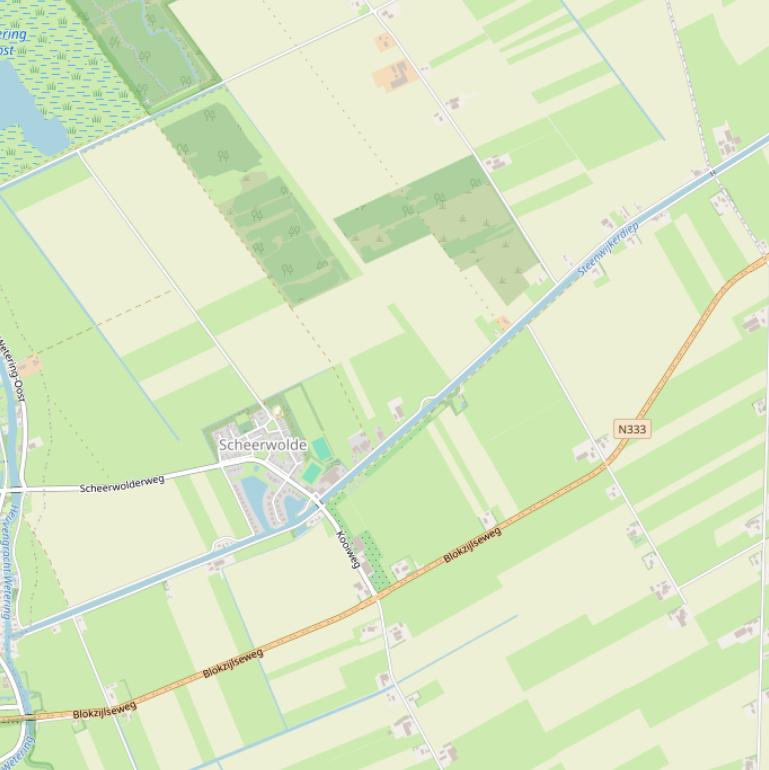 Kaart van  Steenwijkerdiep-Noord.