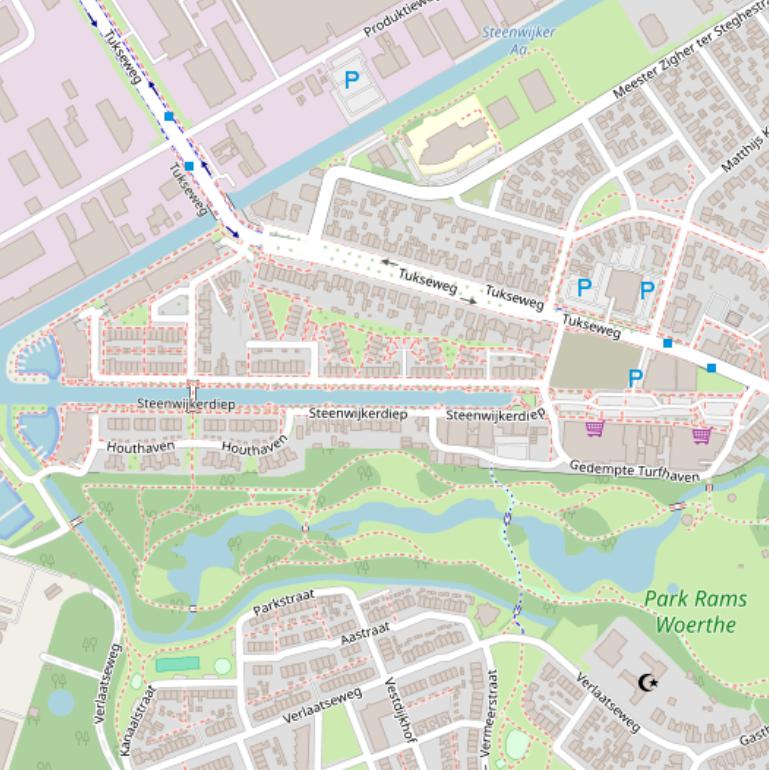 Kaart van  Steenwijkerdiep.