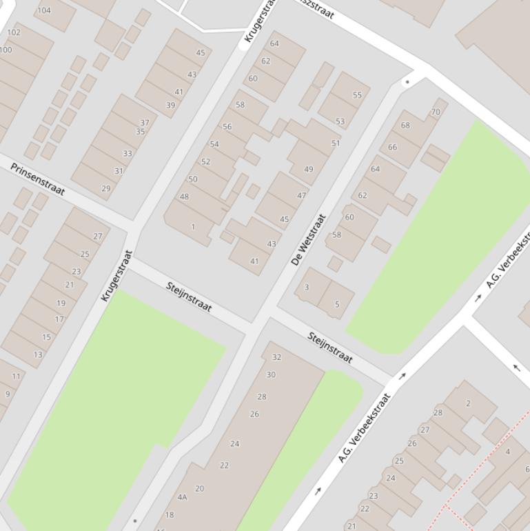 Kaart van de Steijnstraat.