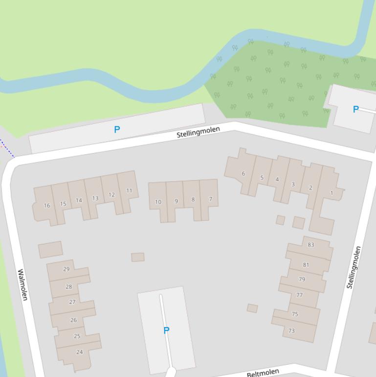 Kaart van  Stellingmolen.