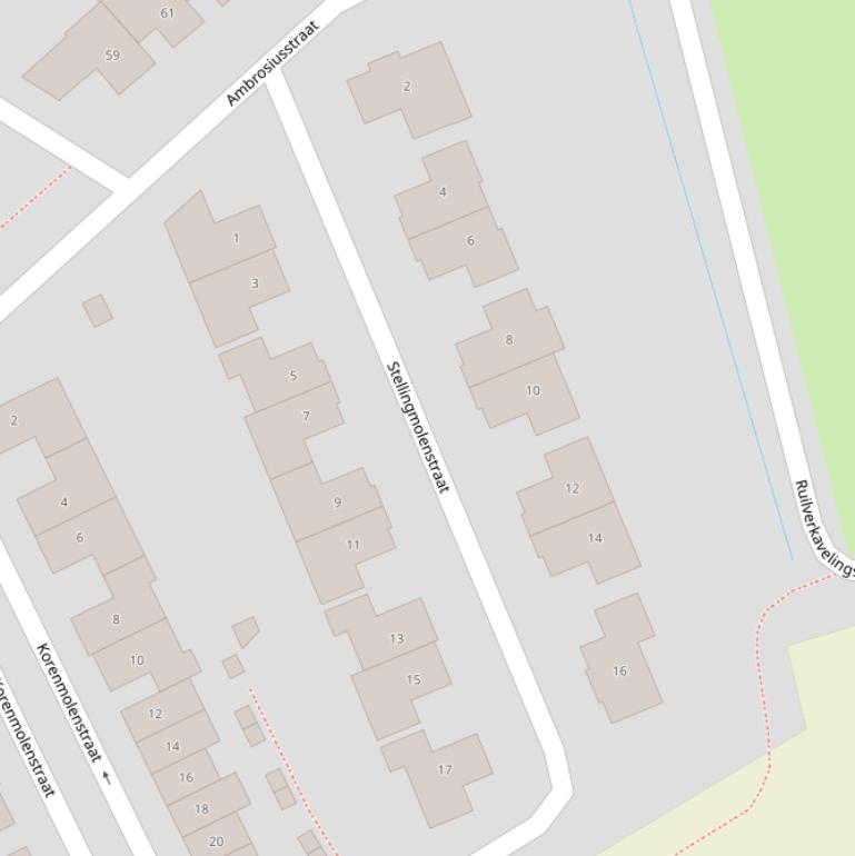 Kaart van de Stellingmolenstraat.