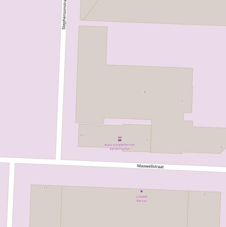 Kaart van de Stephensonstraat.