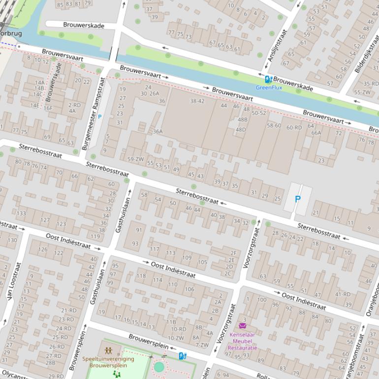 Kaart van de Sterrebosstraat.