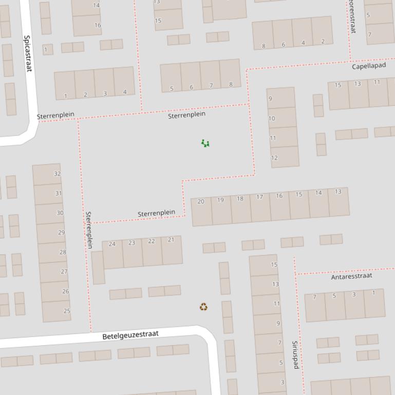 Kaart van het Sterrenplein.