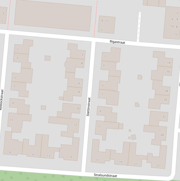 Kaart van de Stettinstraat.