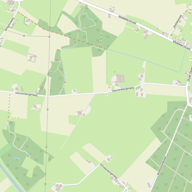 Kaart van de Steunenbergerweg.