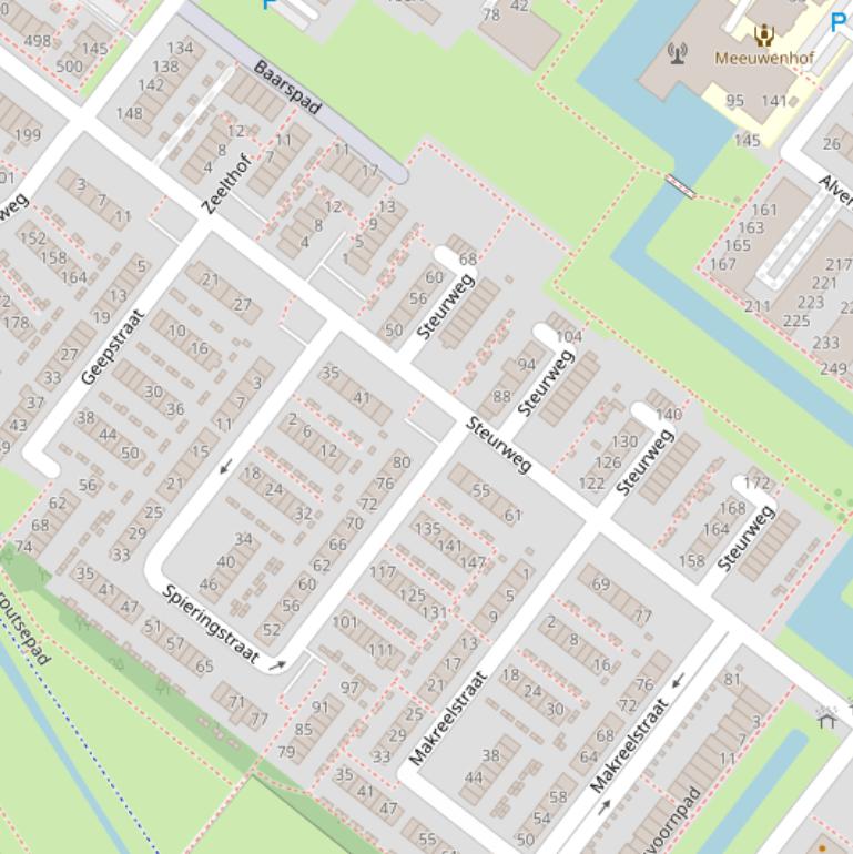 Kaart van de Steurweg.