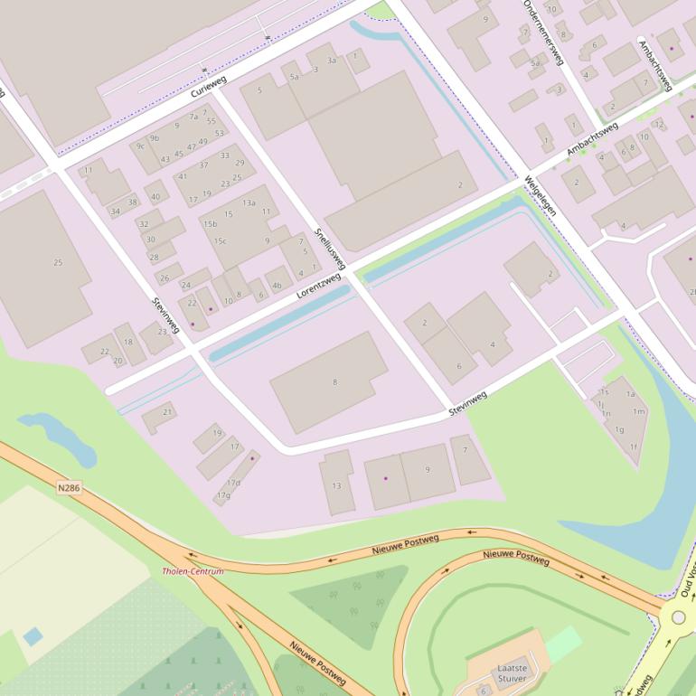 Kaart van de Stevinweg.