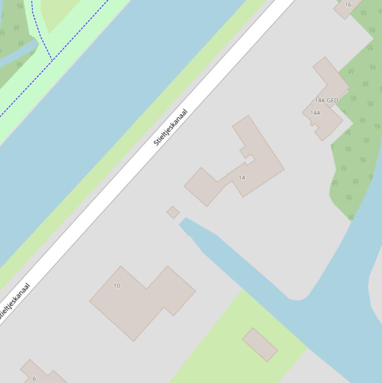 Kaart van  Stieltjeskanaal.