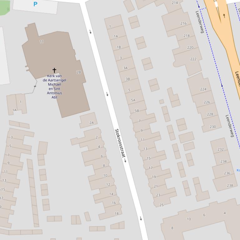 Kaart van de Stokroosstraat.