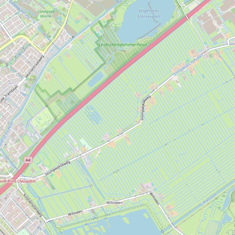 Kaart van de Stompwijkseweg.