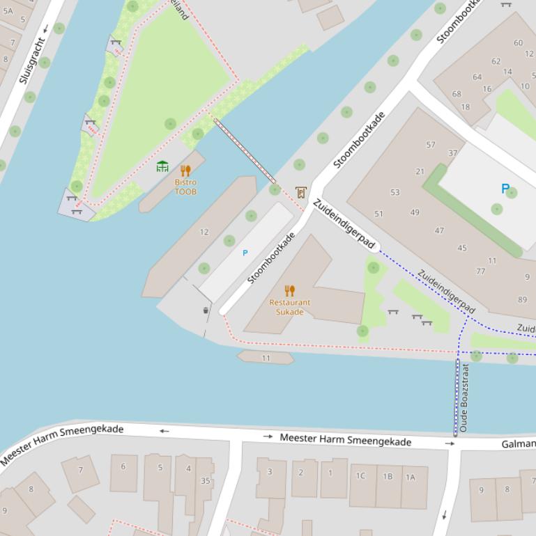 Kaart van de Stoombootkade.