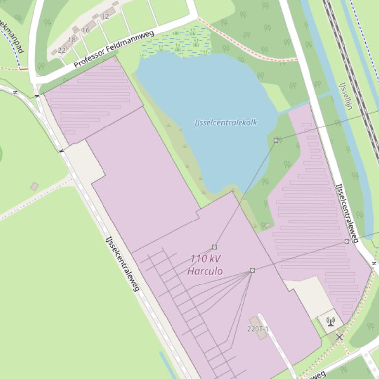 Kaart van het Stoomturbinepad.