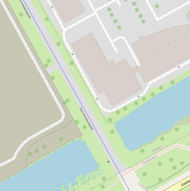 Kaart van het Stormmeeuwpad.