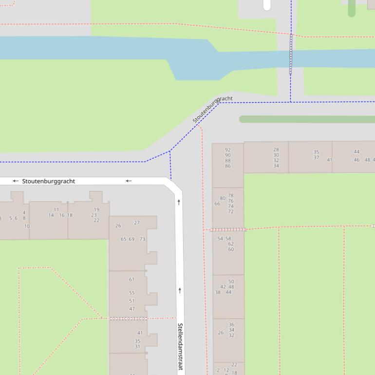 Kaart van de Stoutenburggracht.