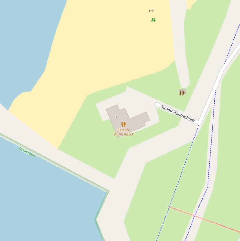 Kaart van  Strand Houtribhoek.