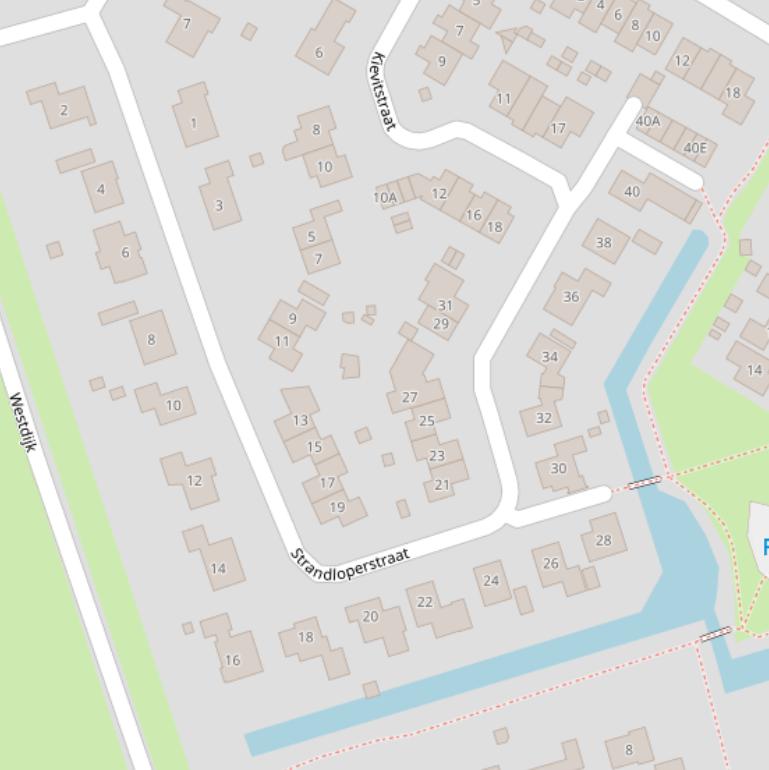 Kaart van de Strandloperstraat.