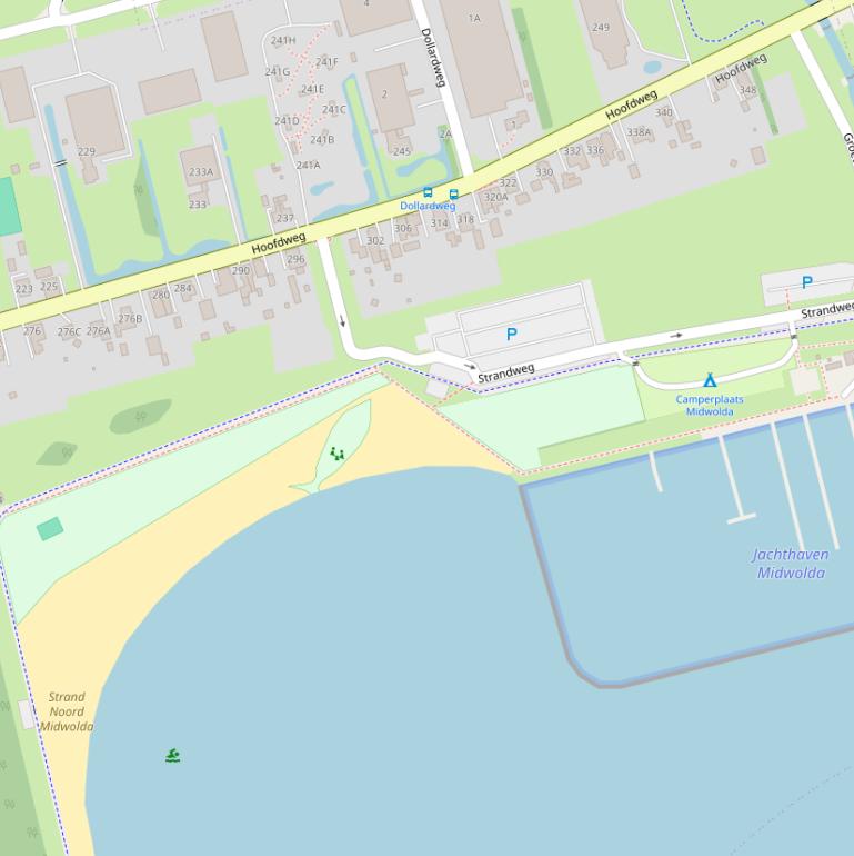 Kaart van de Strandweg.