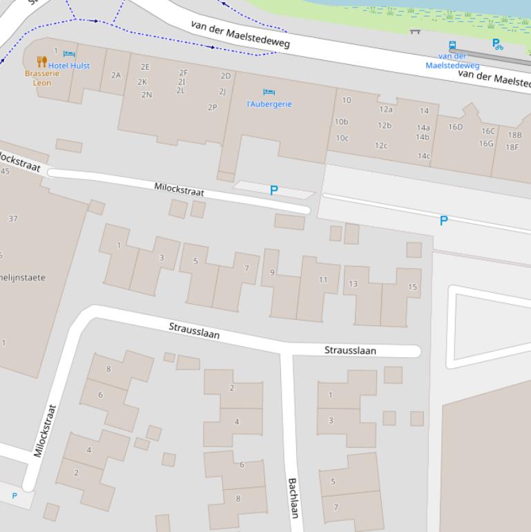 Kaart van de Strausslaan.