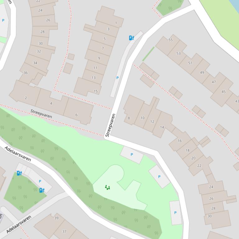 Kaart van  Streepvaren.