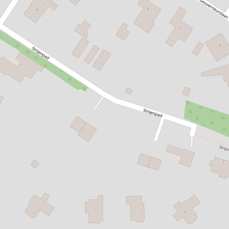 Kaart van het Strijenpad.