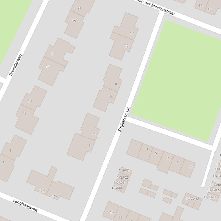 Kaart van de Strijkersstraat.