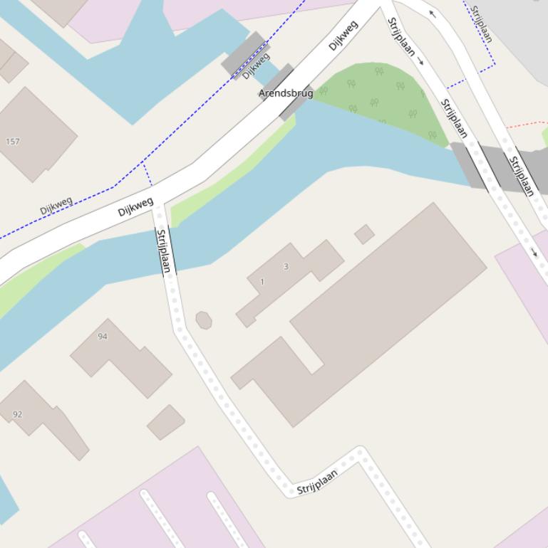 Kaart van de Strijplaan.