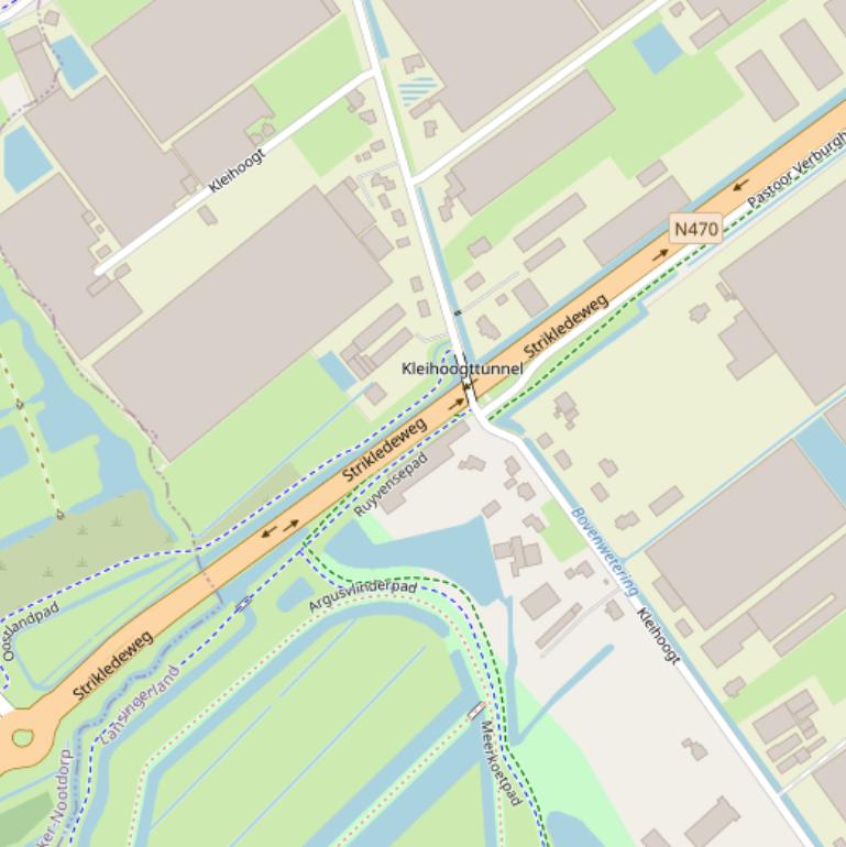 Kaart van de Strikledeweg.