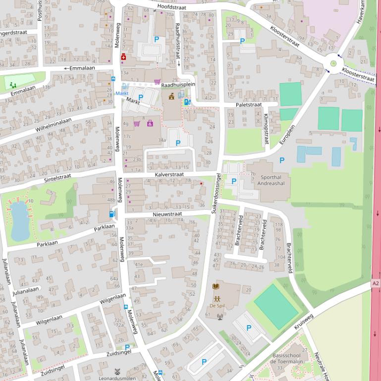 Kaart van de Suikerdoossingel.