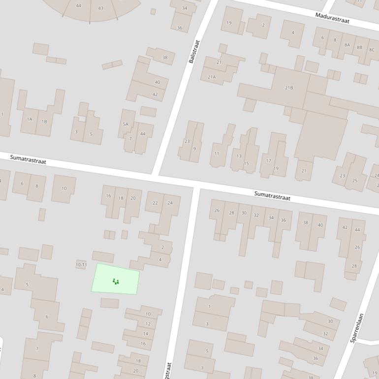 Kaart van de Sumatrastraat.