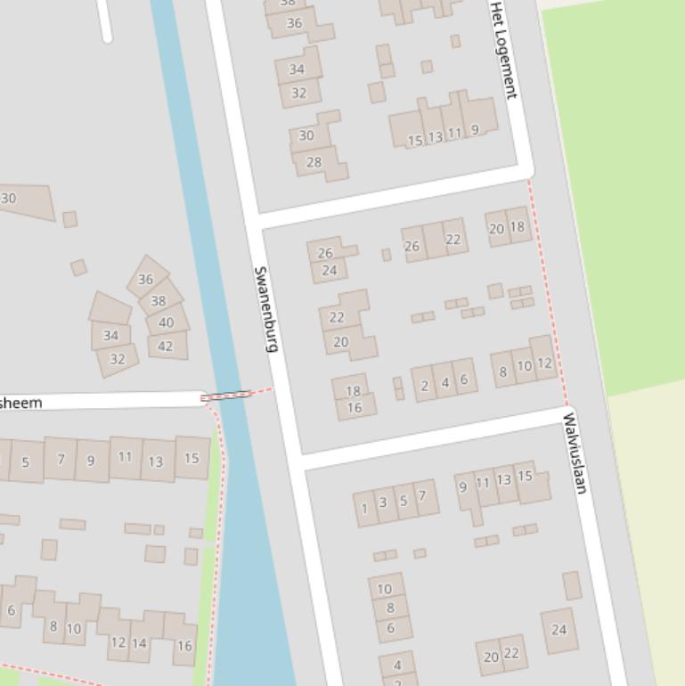 Kaart van  Swanenburg.