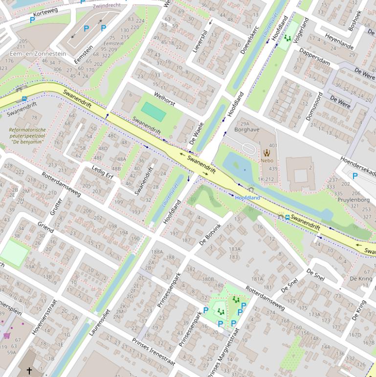 Kaart van  Swanendrift.