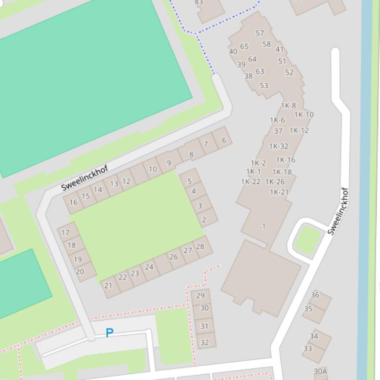 Kaart van de Sweelinckhof.