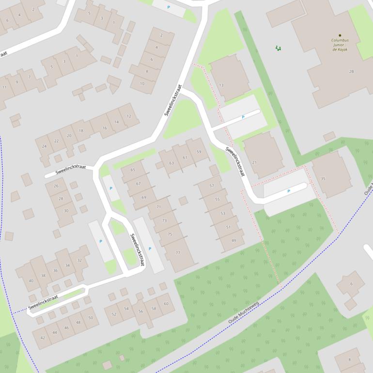 Kaart van de Sweelinckstraat.