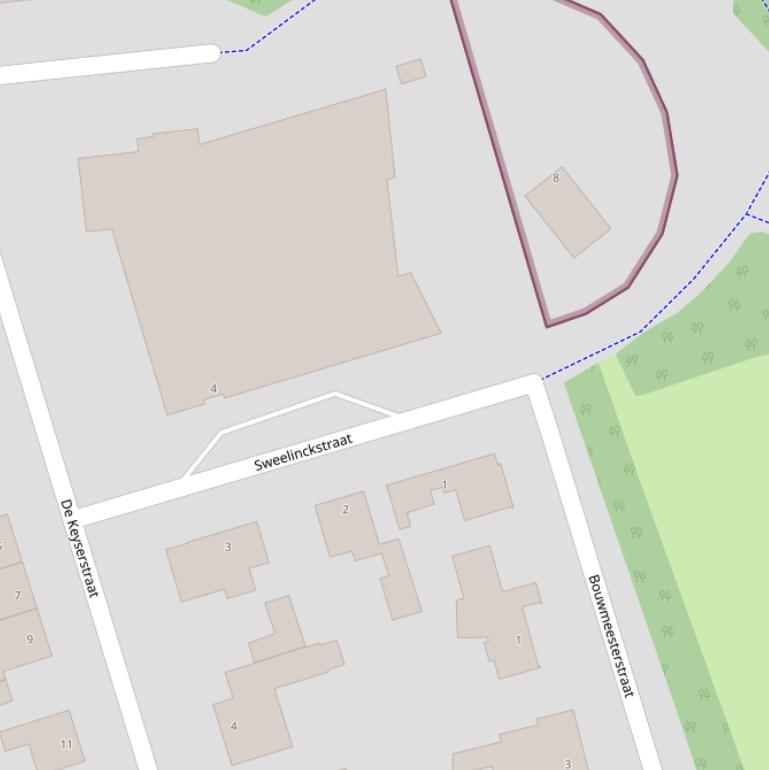 Kaart van de Sweelinckstraat.