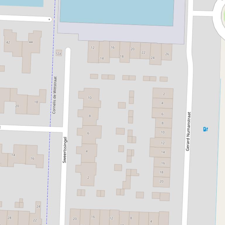Kaart van de Sweertssingel.