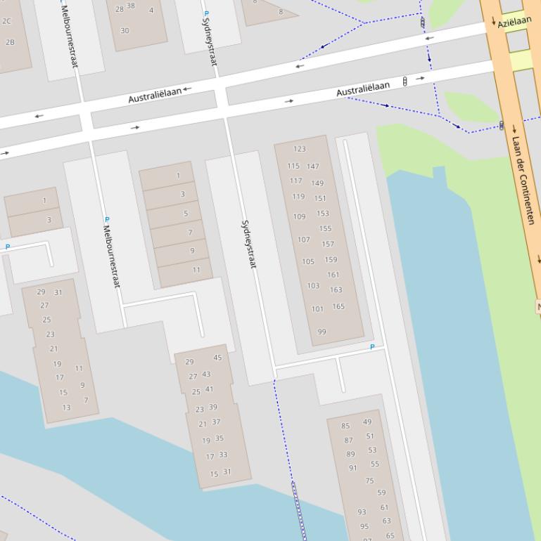 Kaart van de Sydneystraat.