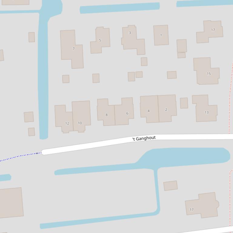 Kaart van  ’t Ganghout.