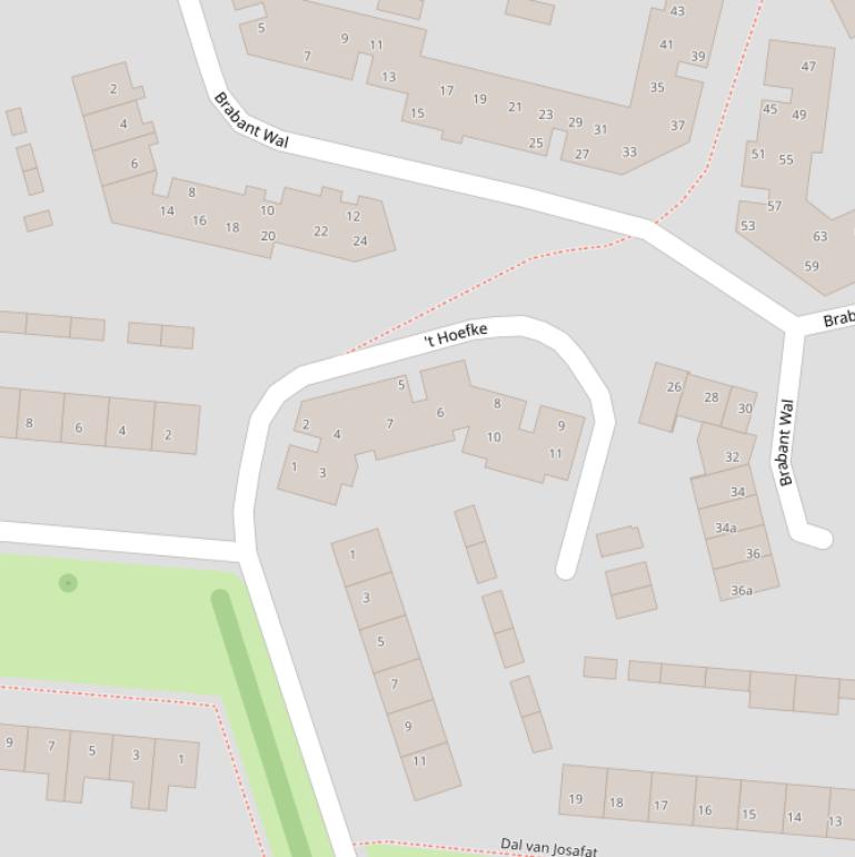 Kaart van  ’t Hoefke.