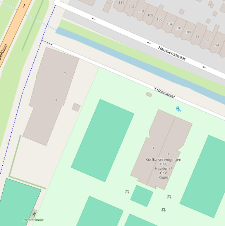 Kaart van de ’t Hoenstraat.