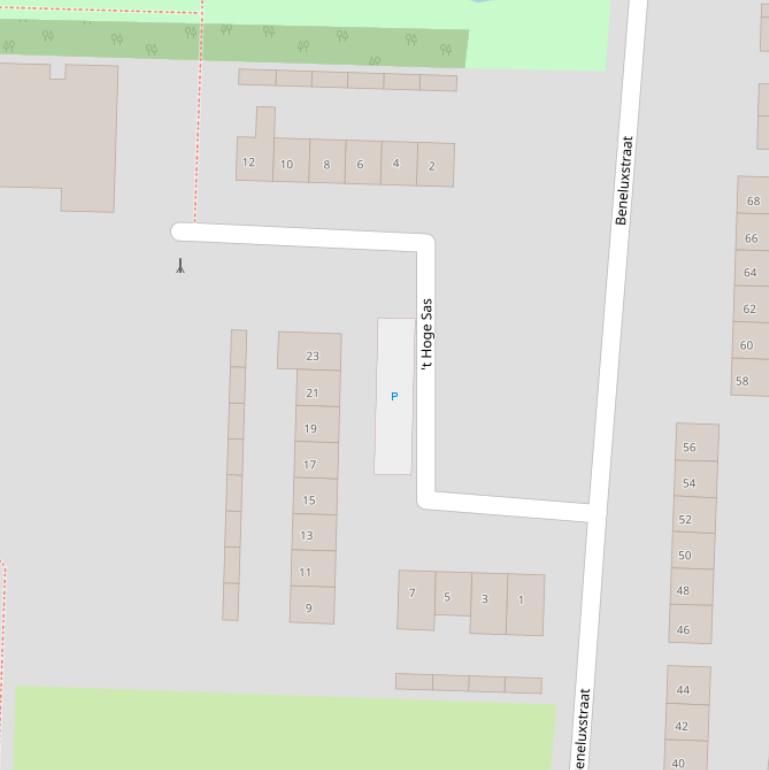 Kaart van  ’t Hoge Sas.