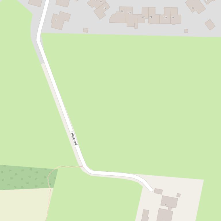 Kaart van  ’t Hoge Veld.