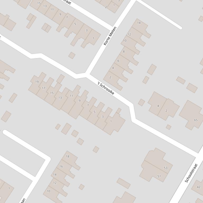 Kaart van  ’t Schrooike.