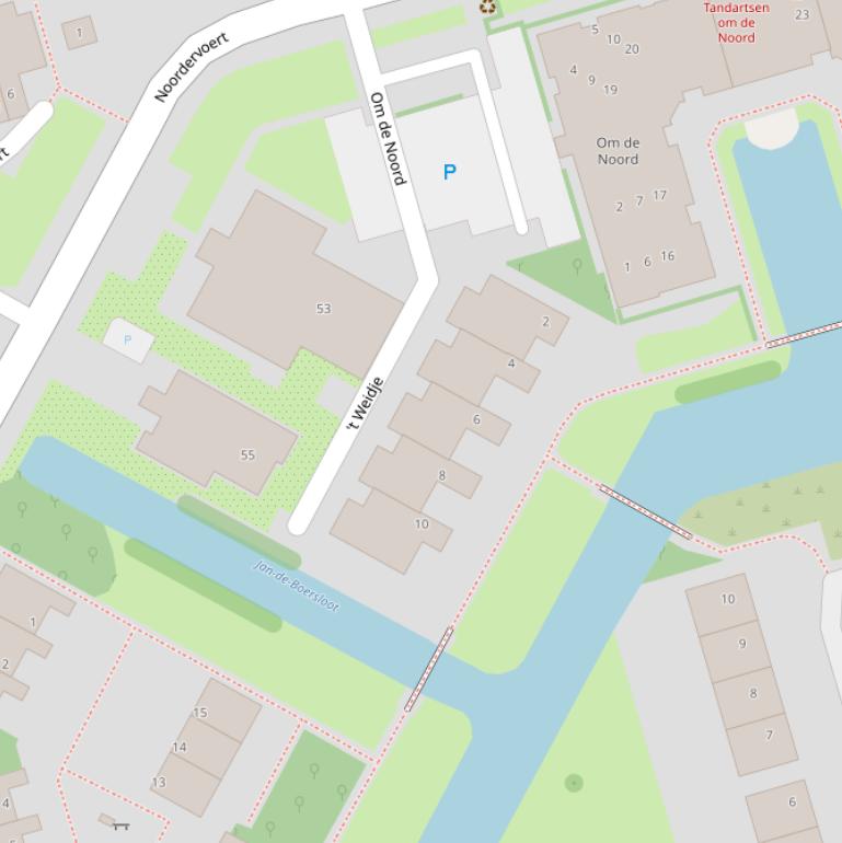 Kaart van  ’t Weidje.